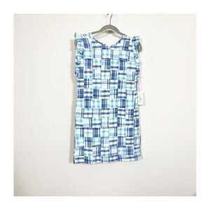 Vineyard Vines Dress Girls Madras Flutter Sleeve Blue Size 14 NEW